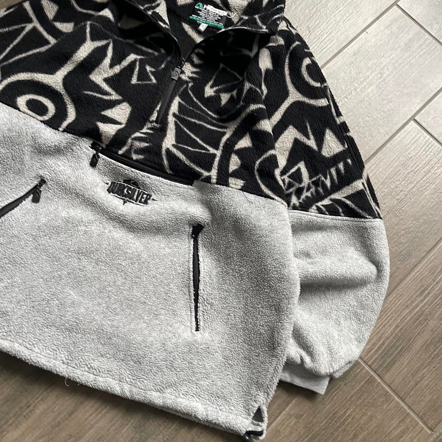 Y2K quiksilver fleece grey baggy surf jumper XL