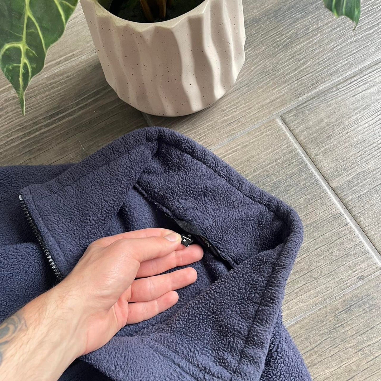 Helly Hansen fleece zip winter navy y2k baggy jumper