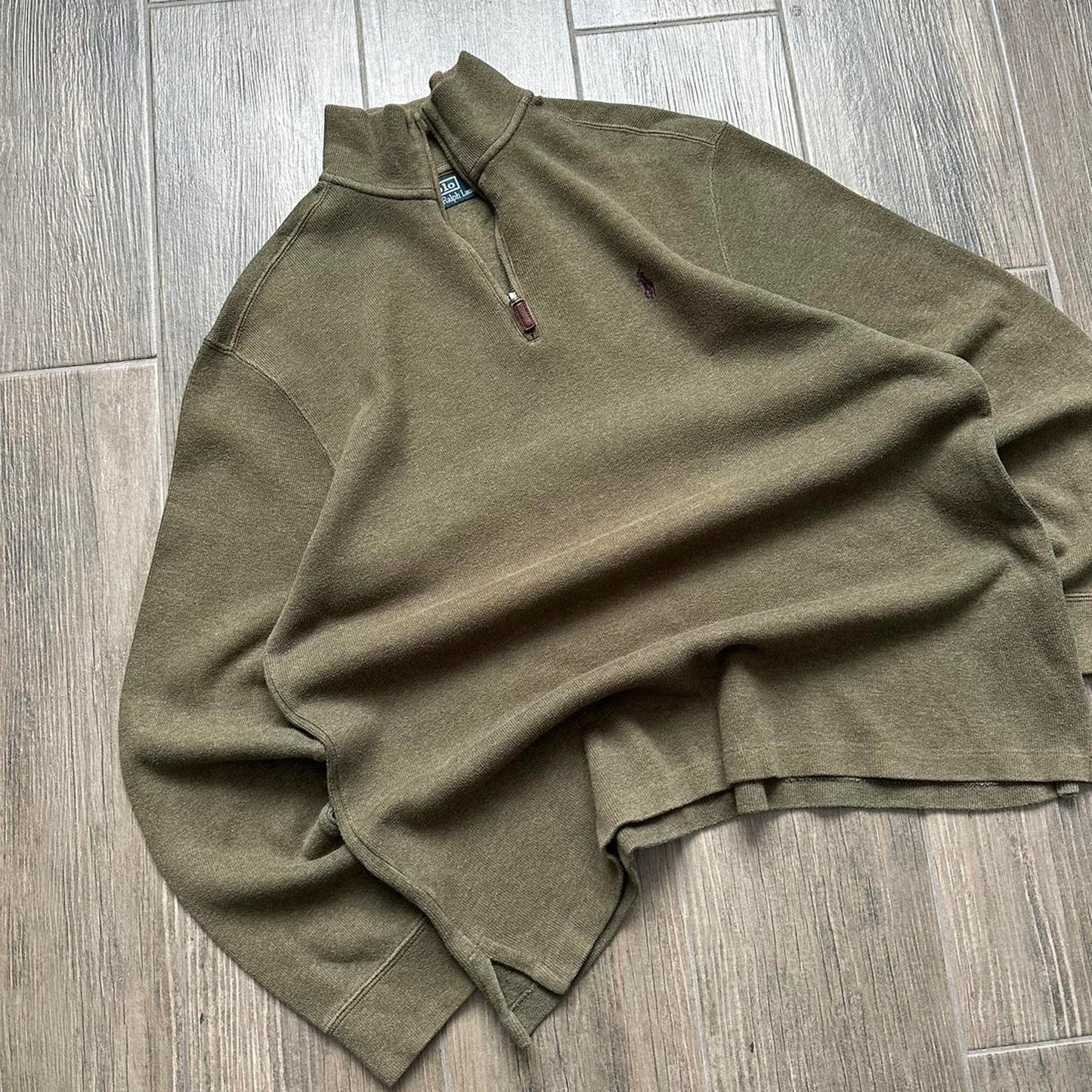 Polo Ralph Lauren 1/3 khaki y2k baggy casual sweatshirt