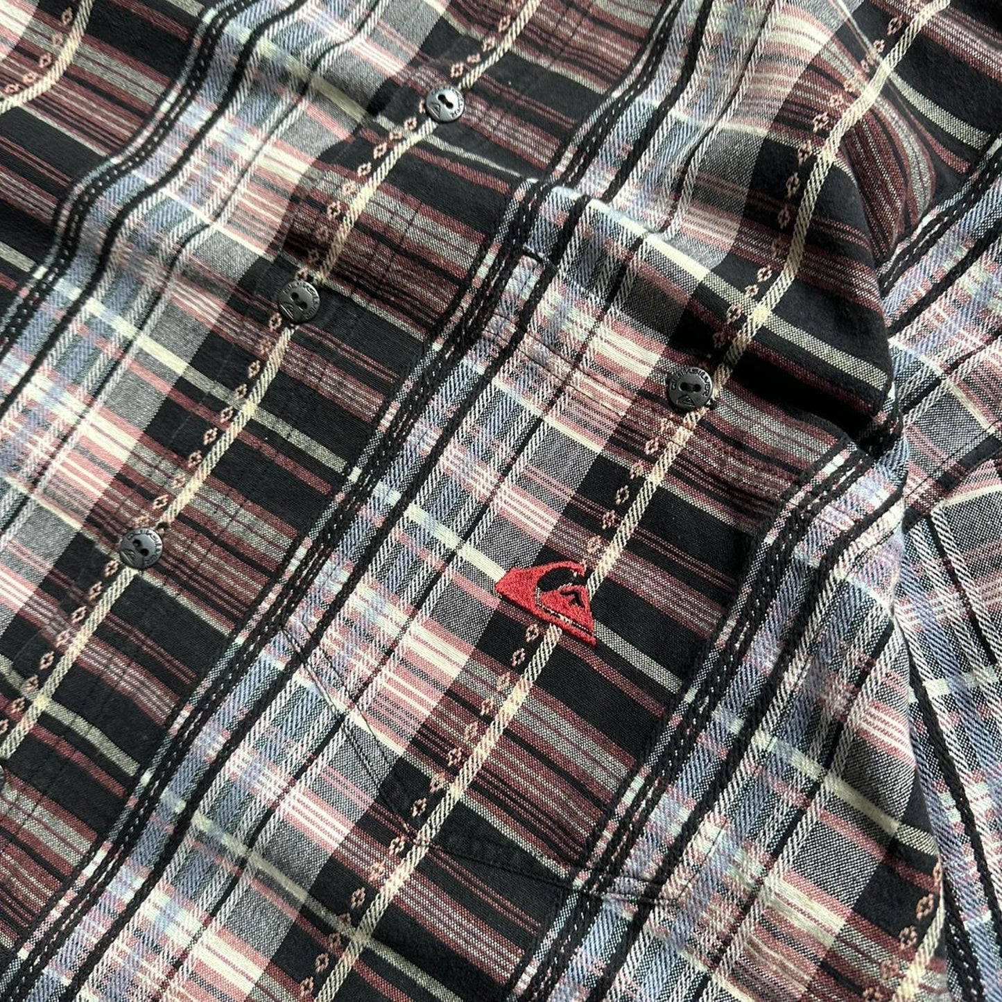Quiksilver multicoloured plaid button up shirt