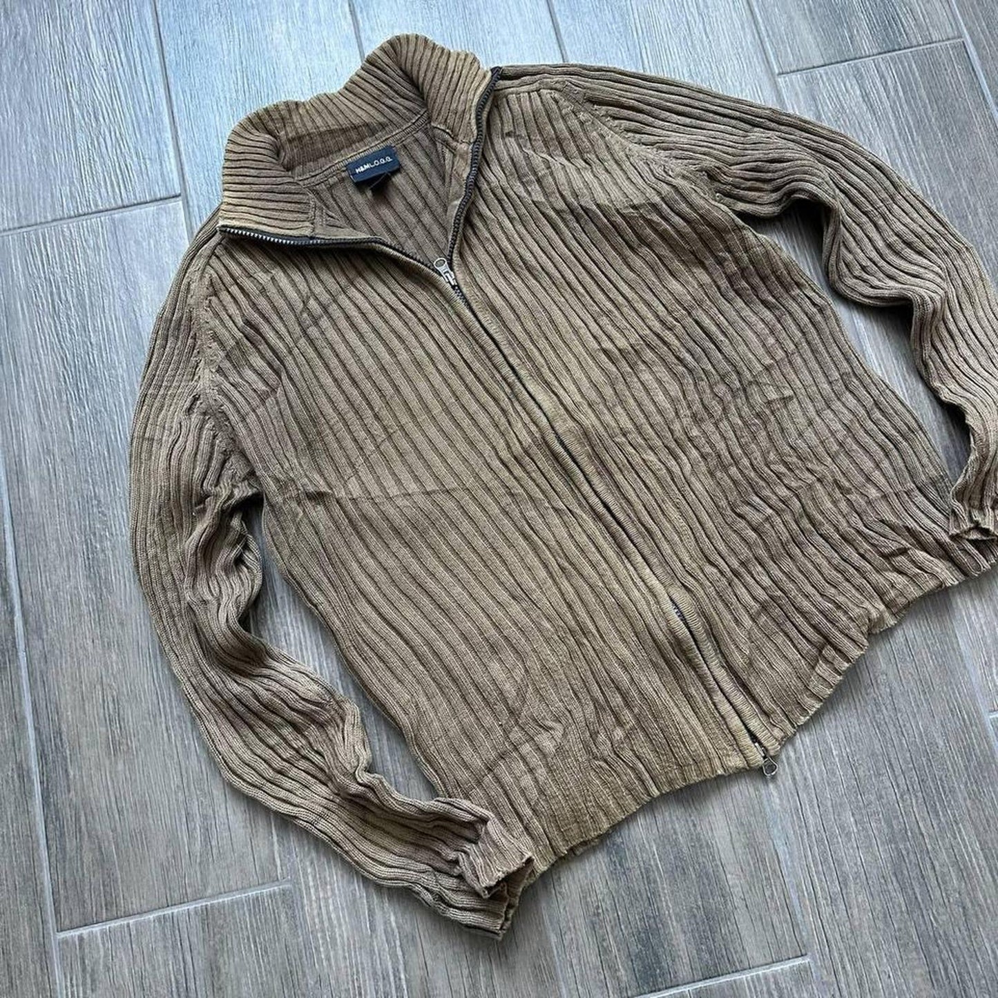 Y2k Japanese style knitted zip L jumper
