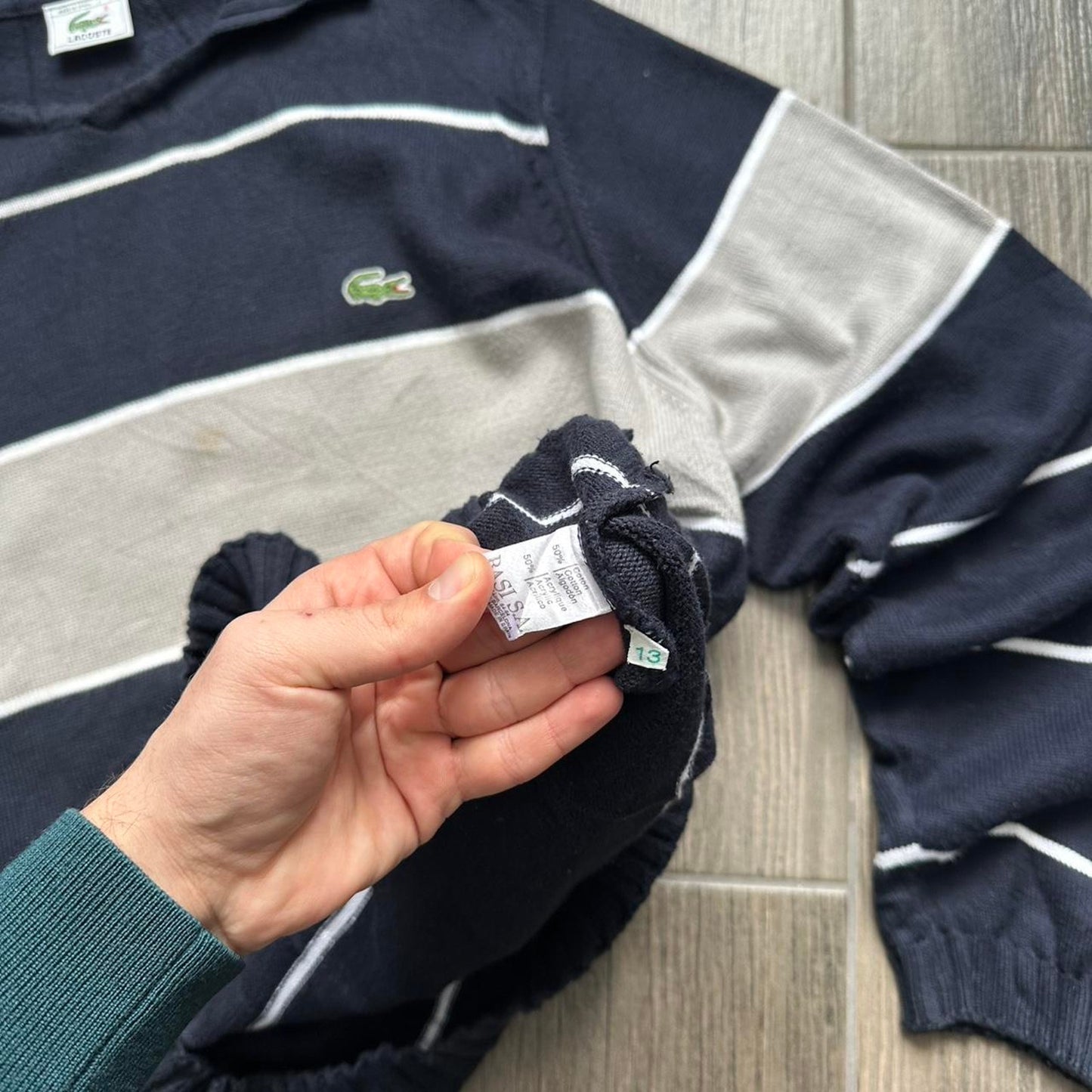 Lacoste navy blue stripped sweater