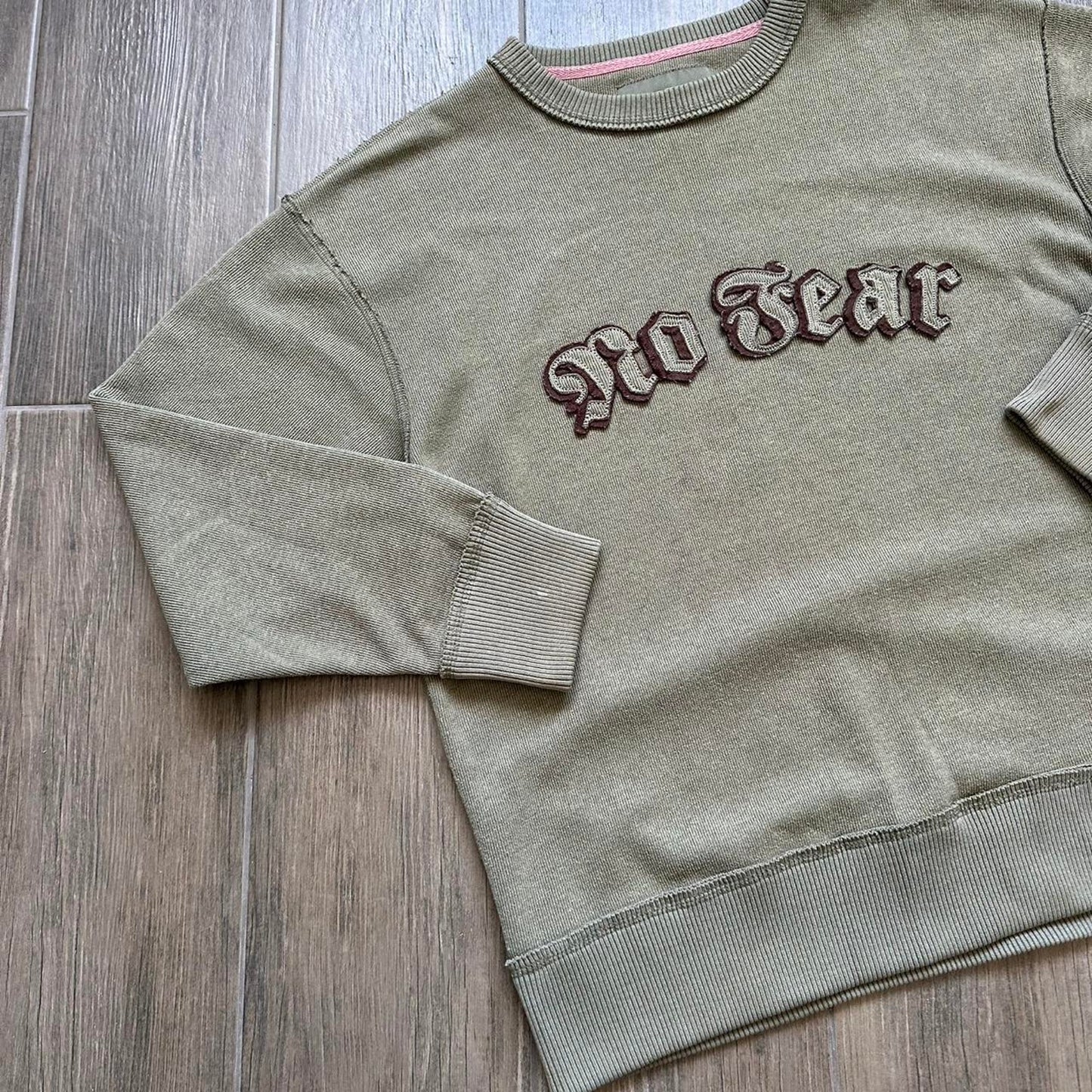 No fear khaki green crewneck