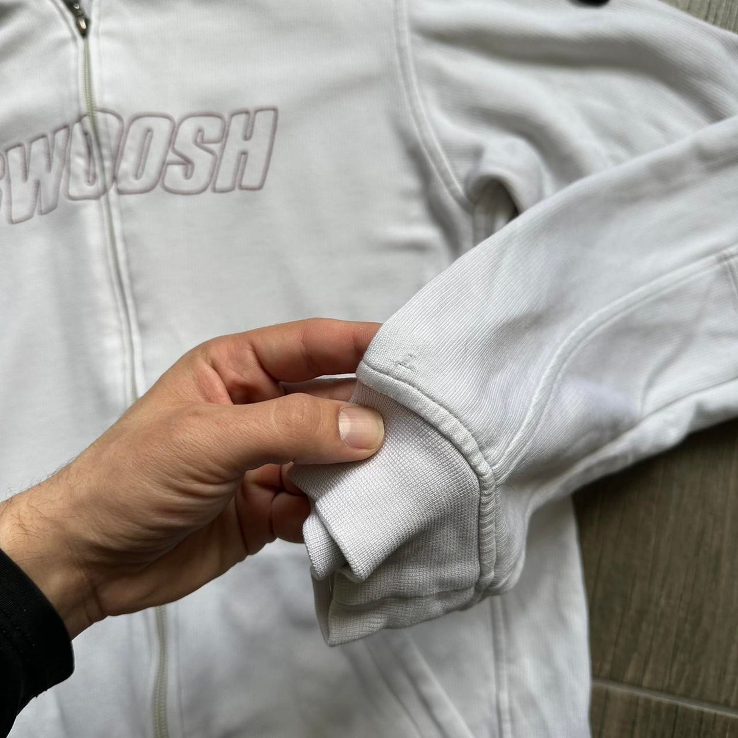 Nike swoosh white zip up