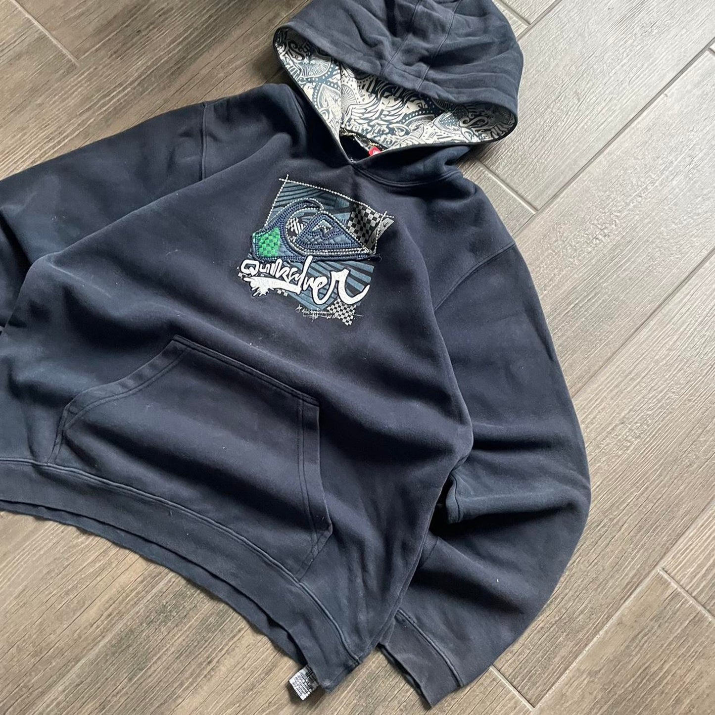 Quiksilver navy y2k surf-wear XS-S hoodie