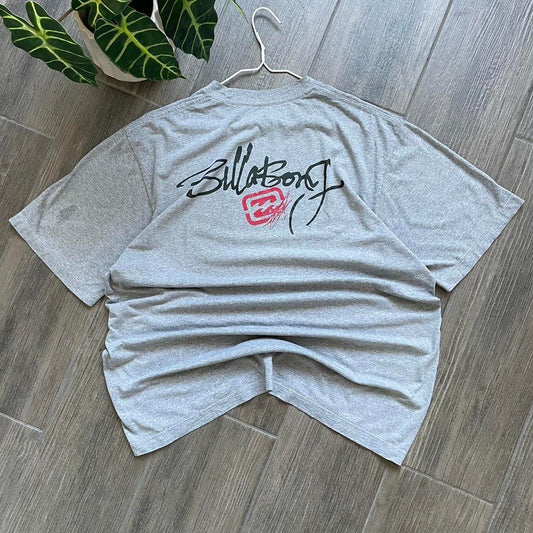 Billabong grey y2k big logo surf vintage tee