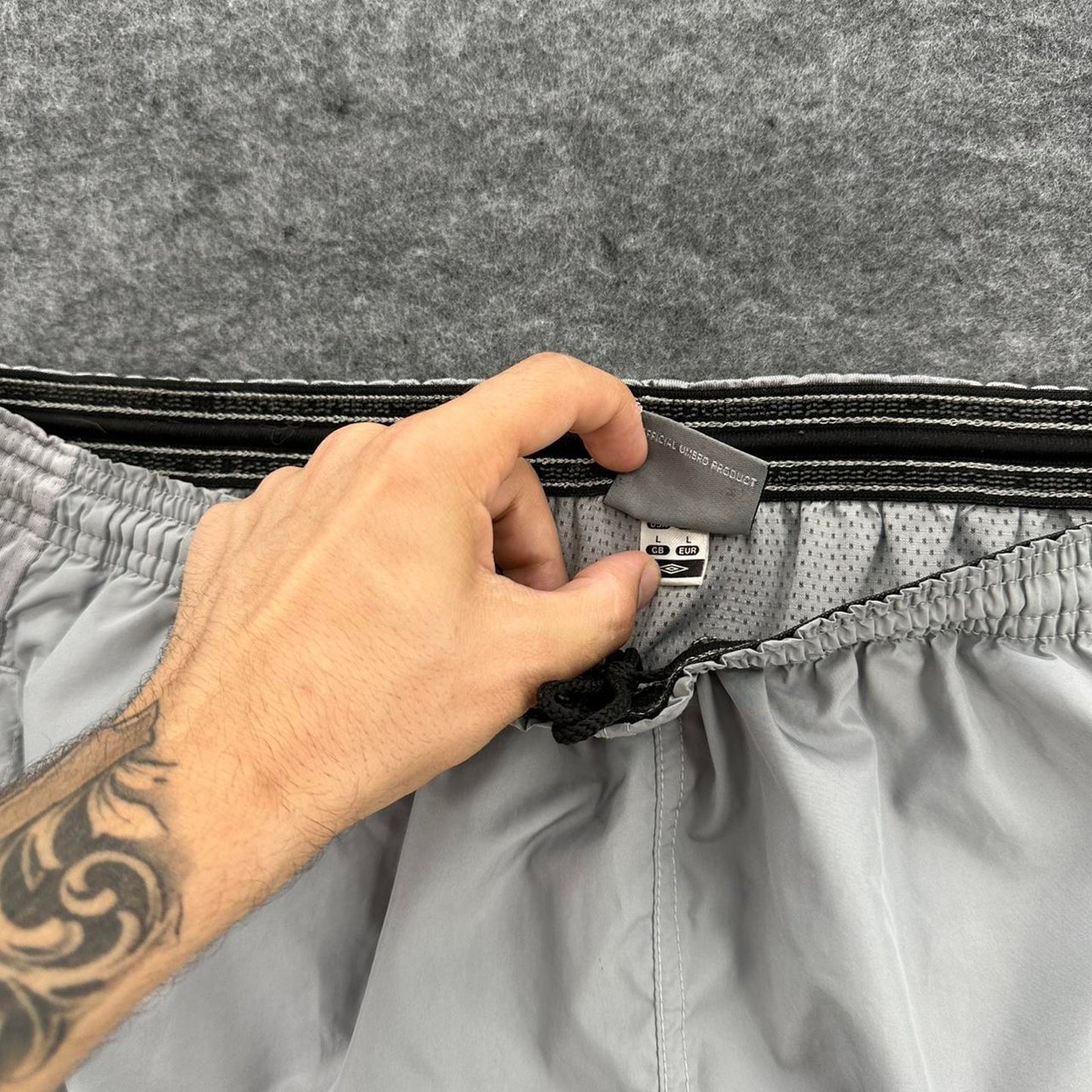 Umbro white shorts with black