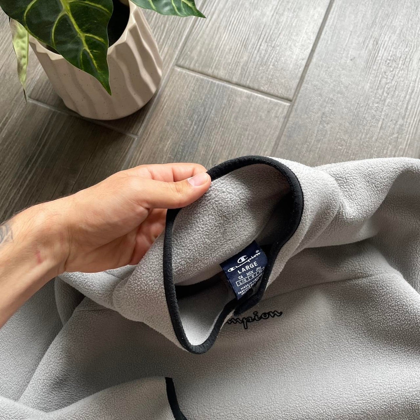 Champion fleece grey y2k baggy jumper