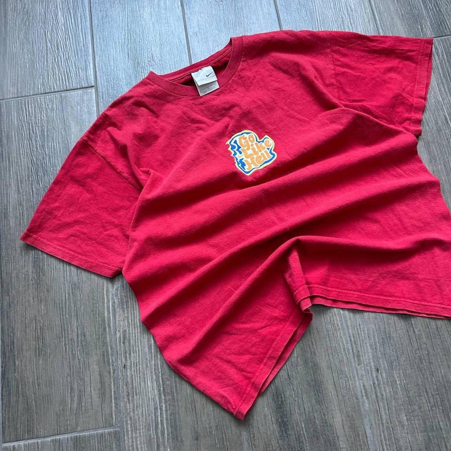 Nike red vintage baggy y2k tee