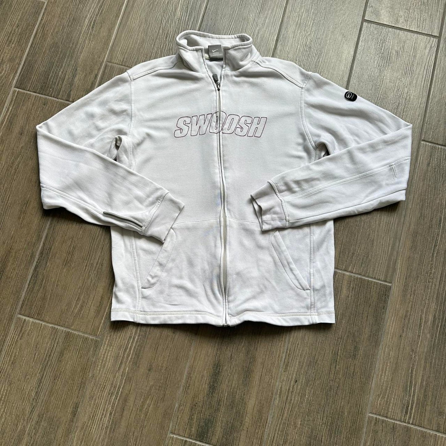 Nike swoosh white zip up