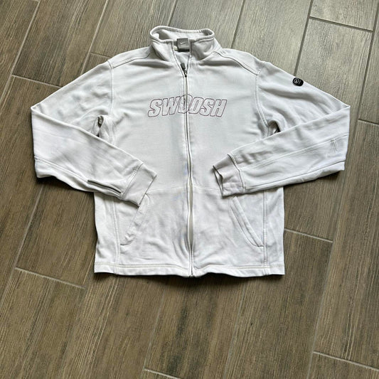 Nike swoosh white zip up