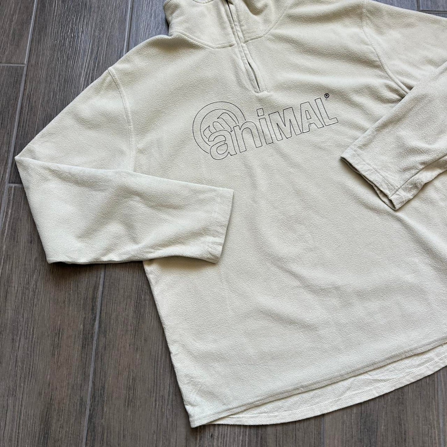 Animal cream quarter zip fleece