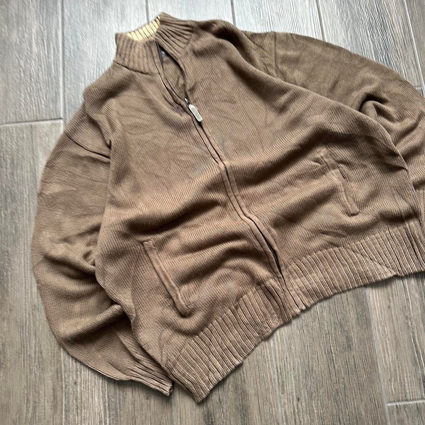 Y2k Japanese style knitted zip XL jumper
