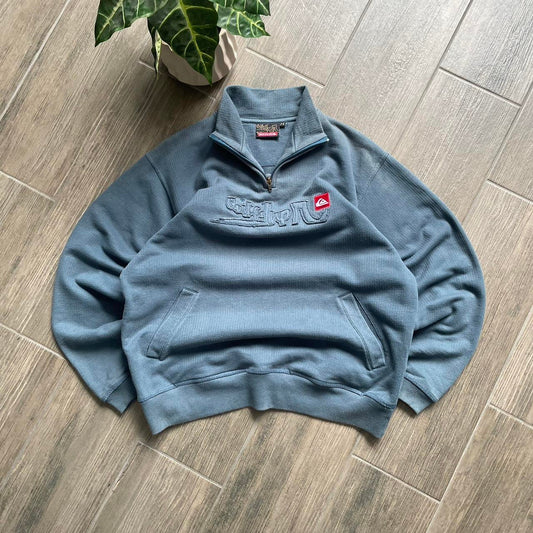 Quiksilver blue 1/3 zip surf jumper